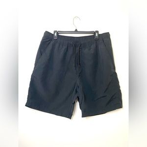 H&M Men’s Relaxed Fit Nylon Shorts Black- Sz Large